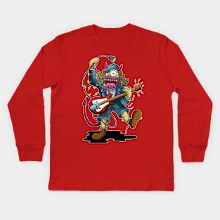 Angus Guitar Monster Kids Long Sleeve T-Shirt